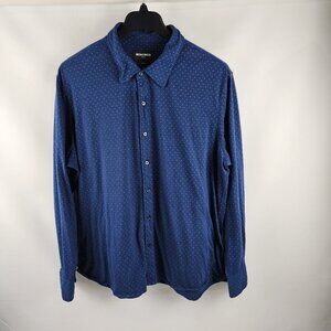 Bonobos Shirt Mens XXL Blue Polka Dot Pink Casual Standard Slim Fit Button Up